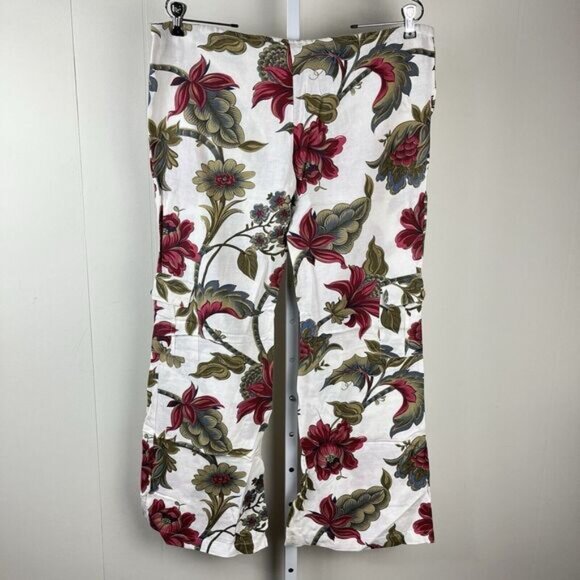 Vintage RAMPAGE Linen‎ Cargo Pants Womens 5 Floral Print White Drawstring - Picture 4 of 6